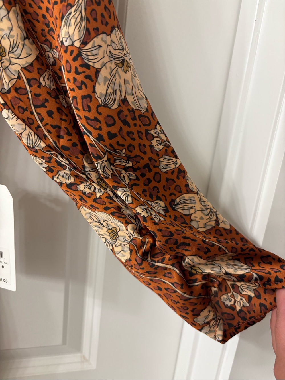 Leith Rust Floral Wrap-Style Midi Dress - Picture 3 of 9